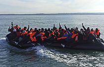 Menekültek Franciaország északi partjainál, 2024. április 23-án (Prefecture Maritime du Nord et de la Manche)