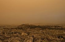  Skies over southern Greece turned an orange hue on Tuesday, April 23, 2024. 