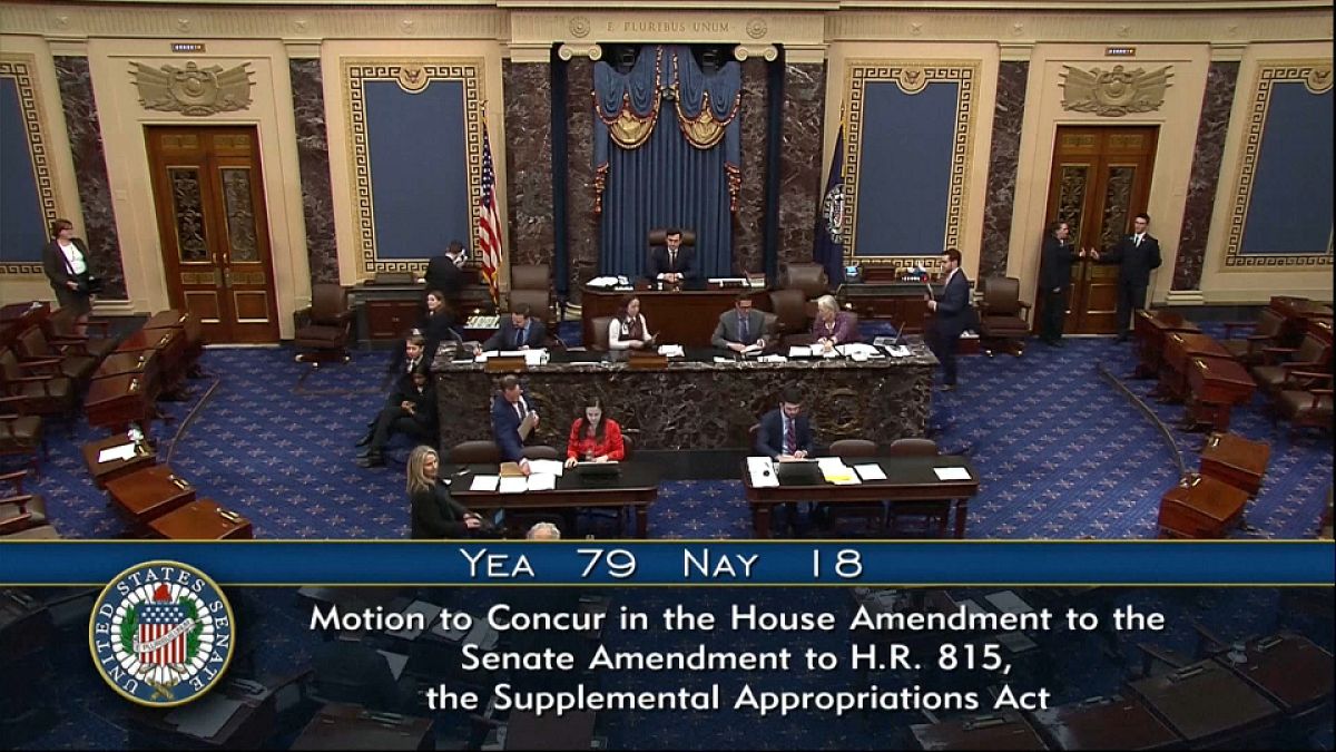 Resultados da votação no Senado sobre pacote de ajuda externa de 95 mil milhões de dólares