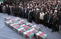 Suriye'de öldürülen Devrim Muhafızlarının cenazesi
