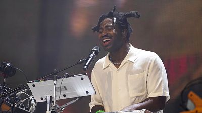 Sampha performs at the All Points East festival in Victoria Park, Friday, Aug. 18, 2023, in London
