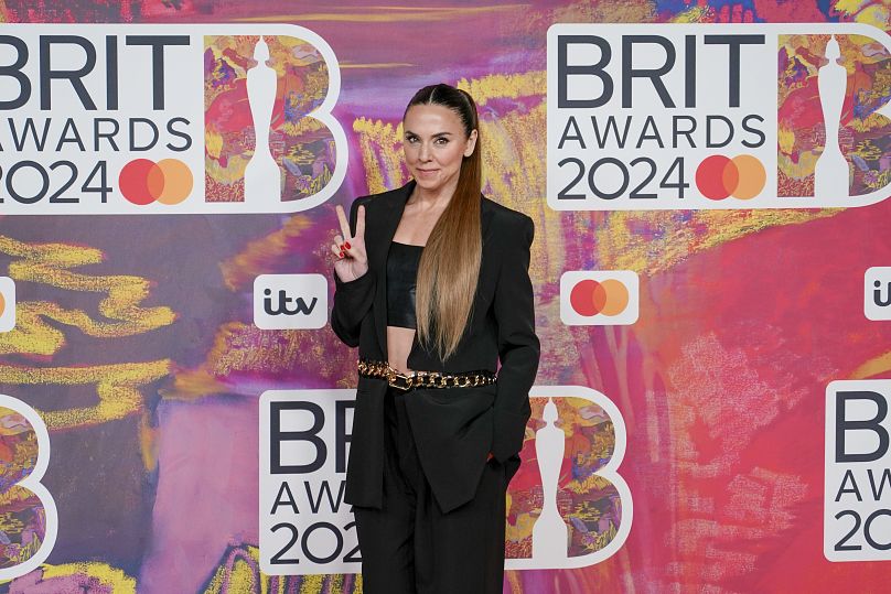 Melanie C poses for photographers upon arrival at the Brit Awards 2024 in London, Saturday, March. 2, 2024.