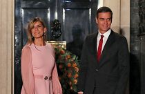 Spanish Prime Minister Pedro Sanchez and his wife Begona Gomez arrive at 10 Downing Street in London, Dec. 3, 2019. A Spanish judge agreed Wednesday, April 24, 2024.
