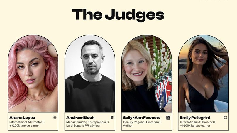 Les quatre juges - deux humains, et deux avatars créés par l'IA
