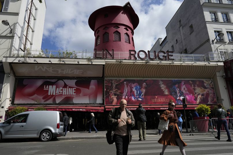 In April 2024, the Moulin Rouge's windmill fell off the roof taking down some letters of the 19th century Parisian cabaret 