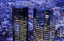 The towers of the Deutsche Bank are seen in Frankfurt, Germany, Thursday, Feb. 1, 2018. 