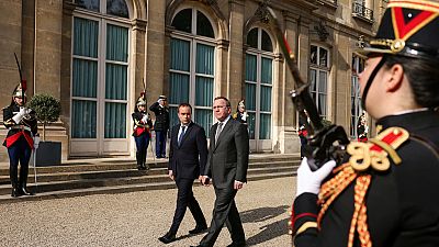 Frankreichs Verteidigungsminister Sebastien Lecornu sein deutscher Amtskollege Boris Pistorius in Paris