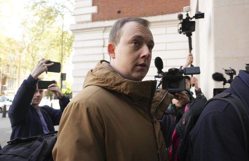 Christopher Berry arrives at Westminster Magistrates' Court in London, Friday April 26, 2024.