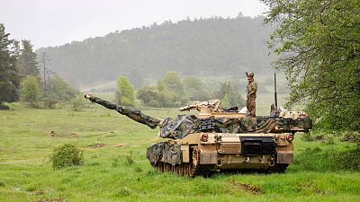 American battle tank of the latest type Abrams M1A2 SEP v3