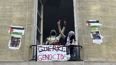 Pro-palästinensischer Protest an der Pariser Sciences Po. 26. April 2024