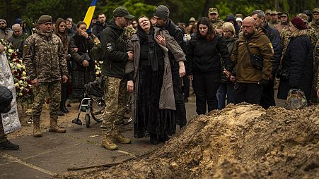 Nazarij Lavrovskij ukrán katonaorvos temetése, 2024 április 24.