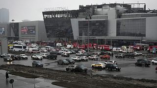 مبنى كروكوس سيتي بروسيا بعد وقوع الهجوم الدامي 