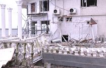 Destrozos provocados por un ataque ruso en la ciudad ucraniana de Mykolaiv.