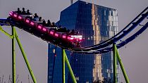 European Central Bank with rollercoaster