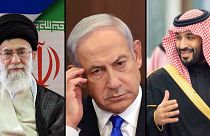 Khamenei, Netanjahu és Mohammad bin-Szalman (MBS)