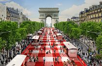 An artistic rendering of the sure-to-be-stunning picnic in Paris
