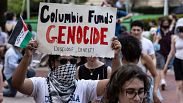 تظاهرات دانجشویان حامی فلسطین در دانشگاه کلمبیا