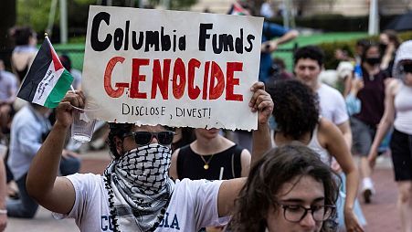 تظاهرات دانجشویان حامی فلسطین در دانشگاه کلمبیا