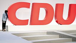FILE - Staging before the CDU Federal Party Congress event in Leipzig, Germany, Thursday Nov. 21, 2019. 