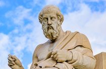 Estatua de Platón en la Academia de Atenas
