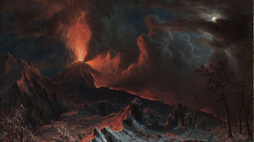 Mount Vesuvius's eruption by Albert Bierstadt