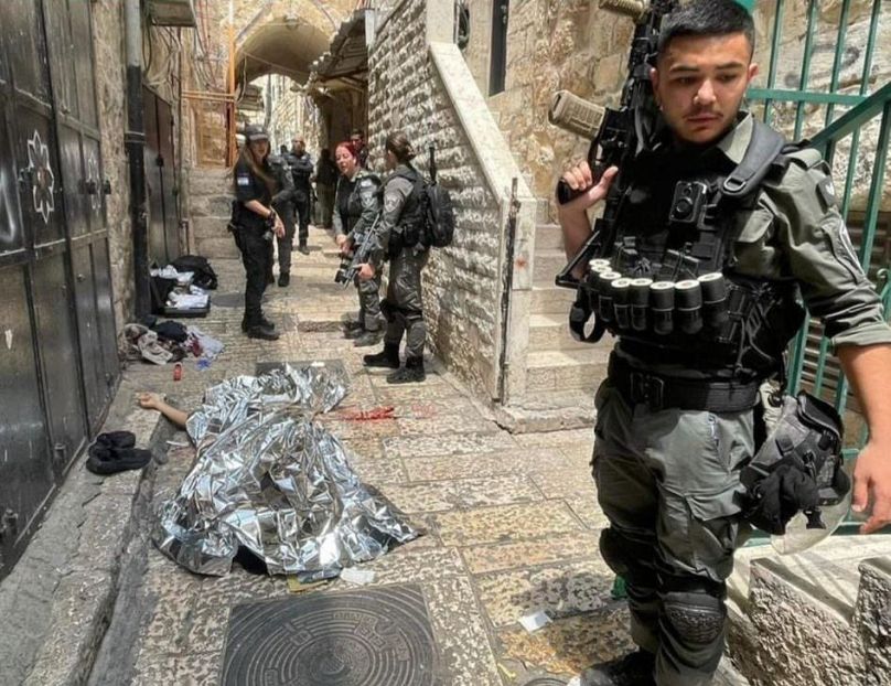 Kudüs'te bırçaklı saldırgan vurularak öldürüldü