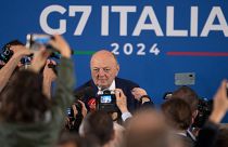 Italy's Environment and Energy Security Minister Gilberto Pichetto Fratin during G7 press conference in Turin, Italy (Alberto Gandolfo/LaPresse via AP)