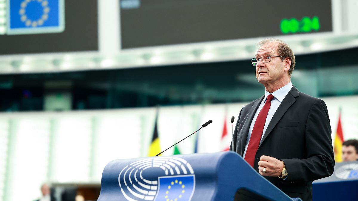 Viktor Uspaskich addresses the European Parliament in 2023