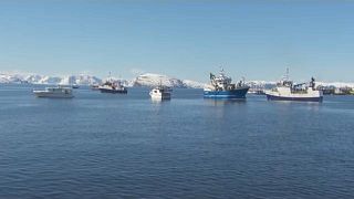 Halászhajók zárják le egy norvég kikötő bejáratát