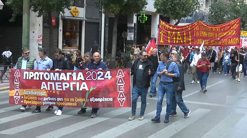 Manifestación del 1 de Mayo en Atenas