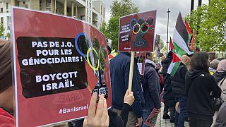 JO Paris 2024 : des manifestants appellent au boycott d'Israël