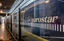 A Eurostar train at Gare du Nord train station, 30 December 2023 in Paris, France. 