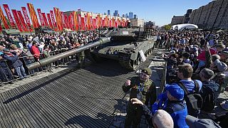 A háborúban lefoglalt nyugati tankok Moszkvában