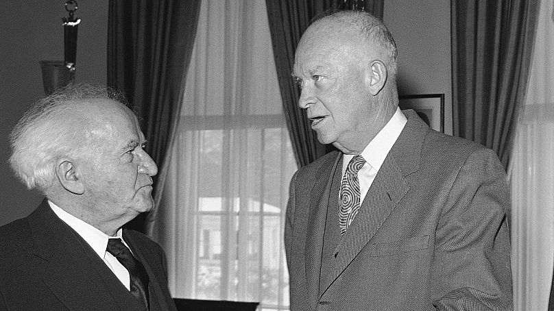میزبانی دوایت آیزنهاور در ۱۰ مارس ۱۹۶۰ در کاخ سفید از دیوید بن گوریون، نخست وزیر اسرائیل
