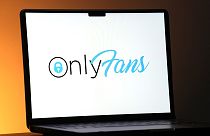 The OnlyFans logo is seen on a computer monitor. 7 Dec, 2023.