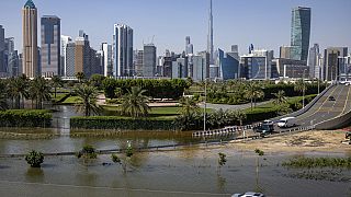 فيضانات نجمت عن الأمطار الغزيرة في دبي، الإمارات العربية المتحدة، 18 أبريل 2024