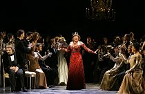 ILLUSZTRÁCIÓ: Zeljko Lucic Macbeth és Maria Guleghina Lady Macbeth szerepében Verdi operájában 2007. október 19-én a New York-i Metropolitanben
