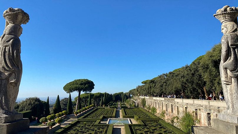 A view from the gardens of Lake Albano’s Apostolic Palace, 2022.
