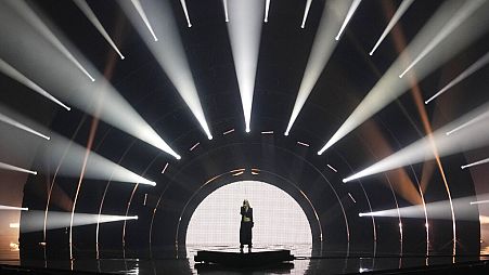 S10 from The Netherlands singing 'De Diepte' performs during the final dress rehearsal at the Eurovision Song Contest in Turin, Italy, Friday, May 13, 2022.