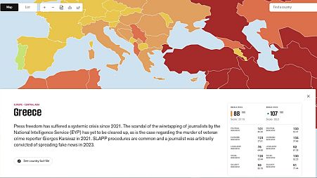 Η θέση της Ελλάδας στην παγκόσμια κατάταξη για την ελευθερία του Τύπου