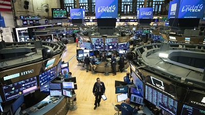 Stock exchange trading floor (file photo)
