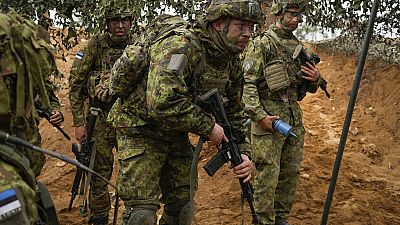 Soldati durante la più grande esercitazione annuale delle Forze di difesa estoni, Tapa, Estonia, 25 maggio 2023 