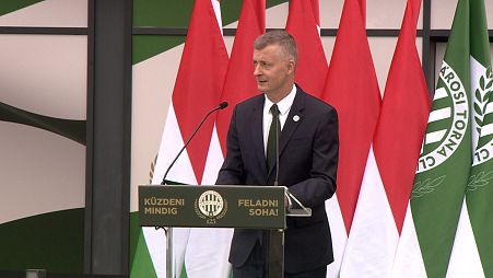 Kubatov Gábor Fidesz-pártigazgató, a Ferencvárosi Torna Club elnöke az évfordulós ünnepségen