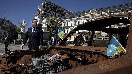 Der britische Außenminister David Cameron in Kiew, 2. Mai 2024 