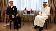 دیدار آنتونی بلینکن با محمد بن عبدالرحمن آل ثانی، نخست وزیر قطر در تاریخ ۲۹ آوریل ۲۰۲۴ در شهر ریاض عربستان