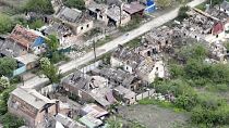 تعرض قرية أوشيريتين لقصف القوات الروسية في دونيتسك. 2024/05/04