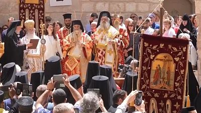 البطريرك ثيوفيلوس الثالث يقود مراسم الاحتفال بعيد الفصح
