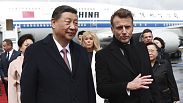 El presidente francés, Emmanuel Macron, y el presidente chino, Xi Jinping.