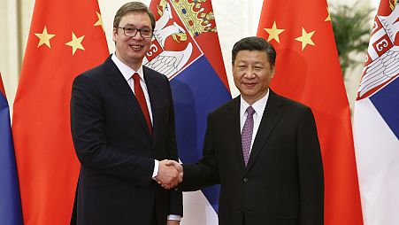 Aleksandar Vucic (akkor miniszterelnöki) látogatása Hszi Csin-pingnél Pekingben, 2017-ben