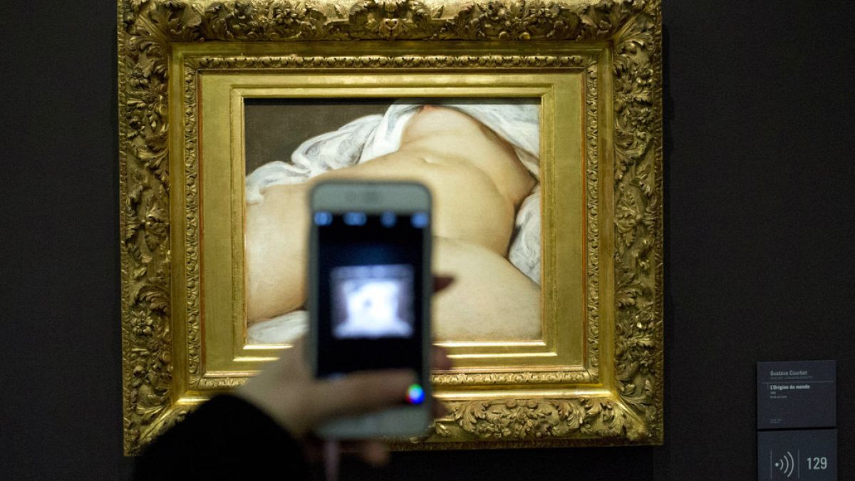 Gustave Courbet'nin "Dünya'nın kökeni" adlı tablosu